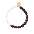 BARREL PEARL NECKLACE BORDEAUX MARBLE