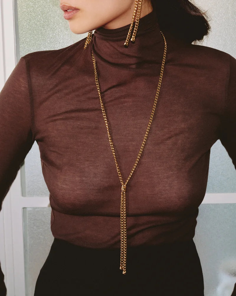Melted Necklace Y Gold