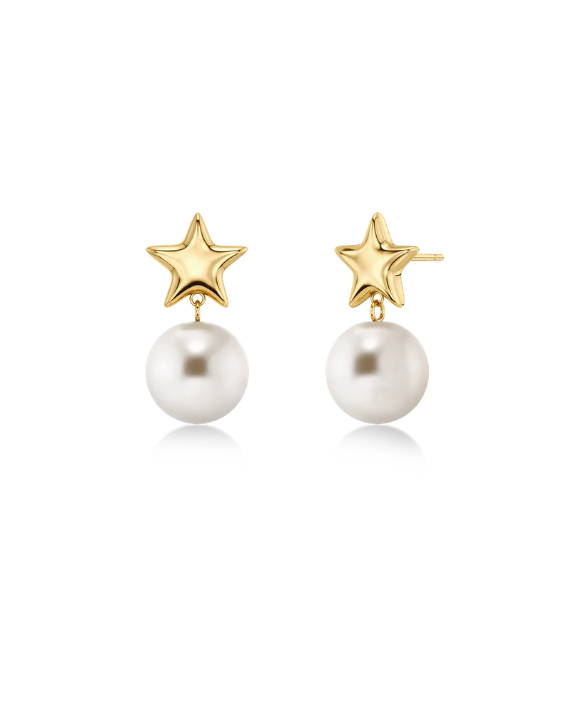 Astra Earrings Pearl Gold