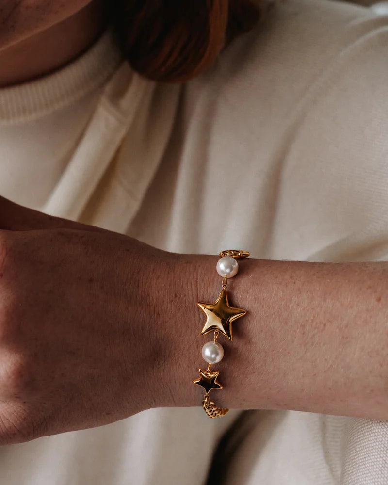 Astra Bracelet Pearl Gold
