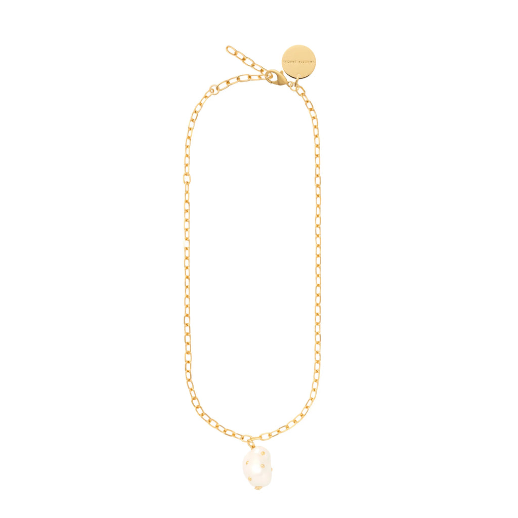 SINGLE BIG ORGANIC STUD PEARL NECKLACE PEARL