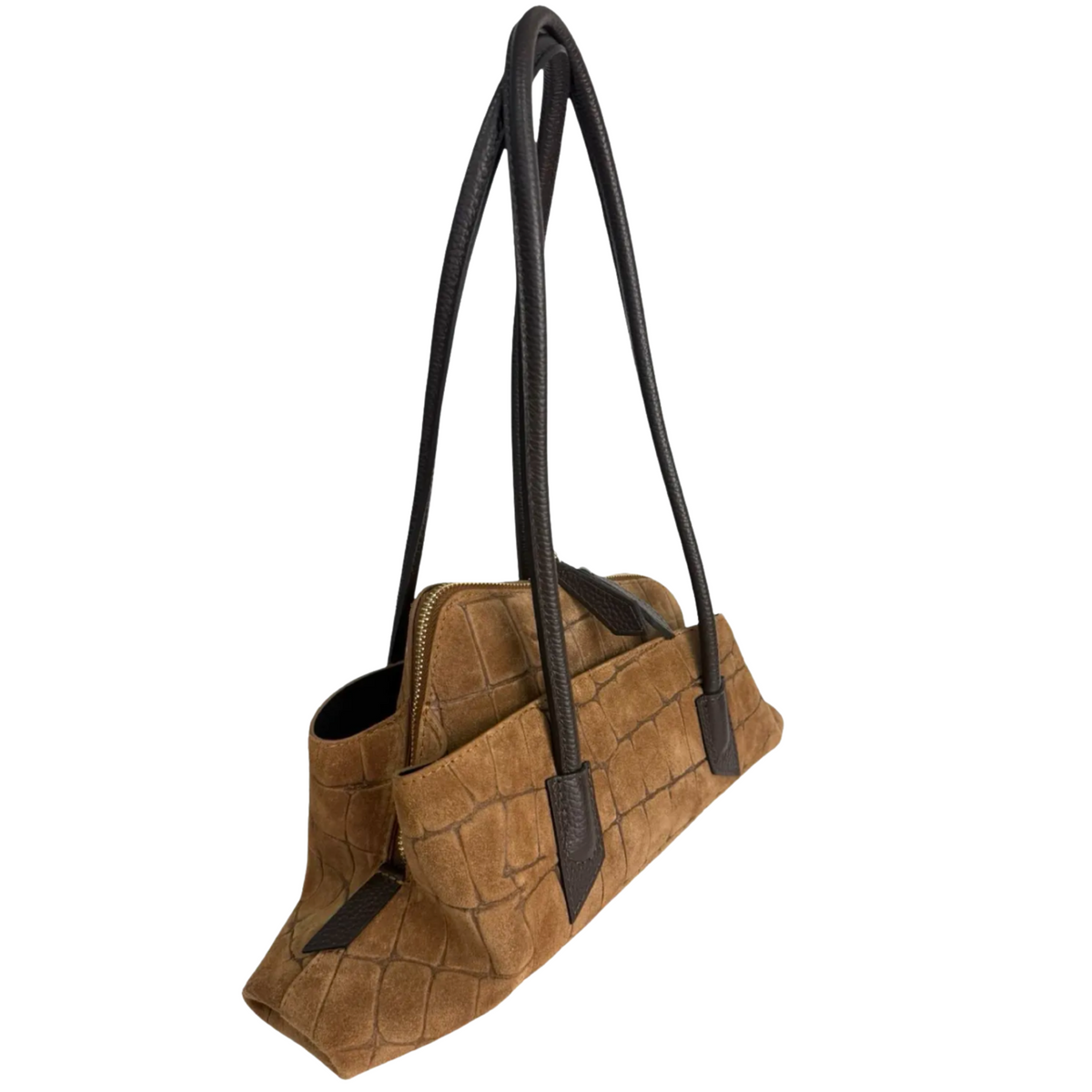 SMALL BROWN SUEDE BAG