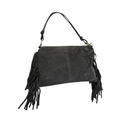 GRAY SUEDE BOHO SHOULDER BAG