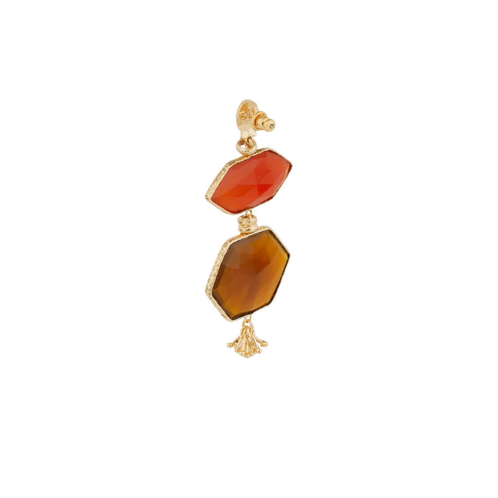 SILENZA EARRINGS - RED & YELLOW CALCITE
