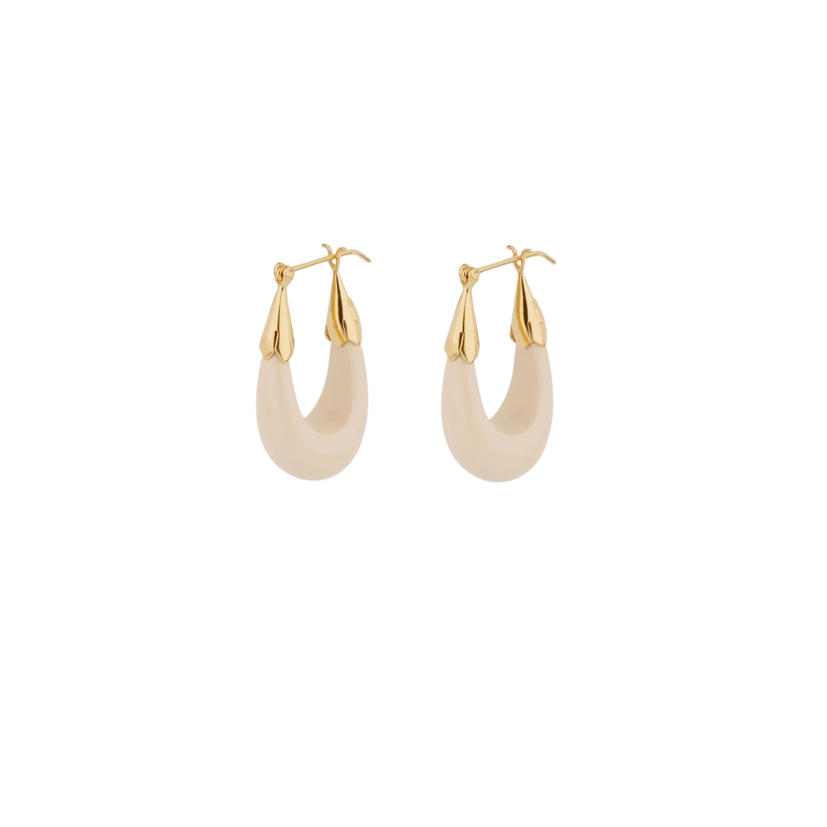 ECUME SMALL ACETATE EARRINGS - IVORY