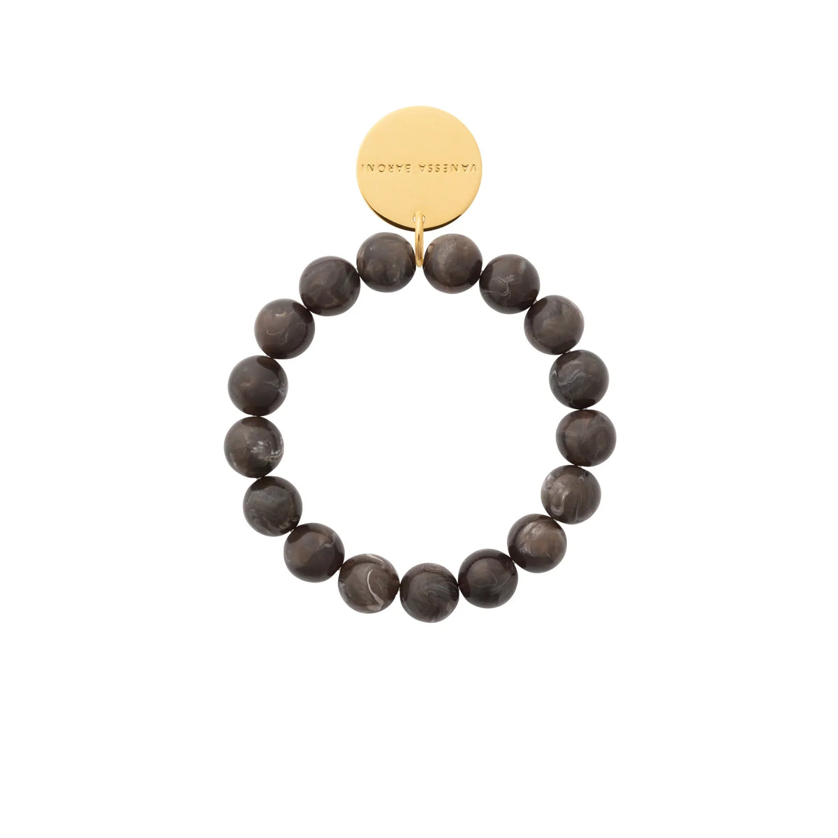 MINI BEADS FLEX BRACELET DARK BROWN MARBLE