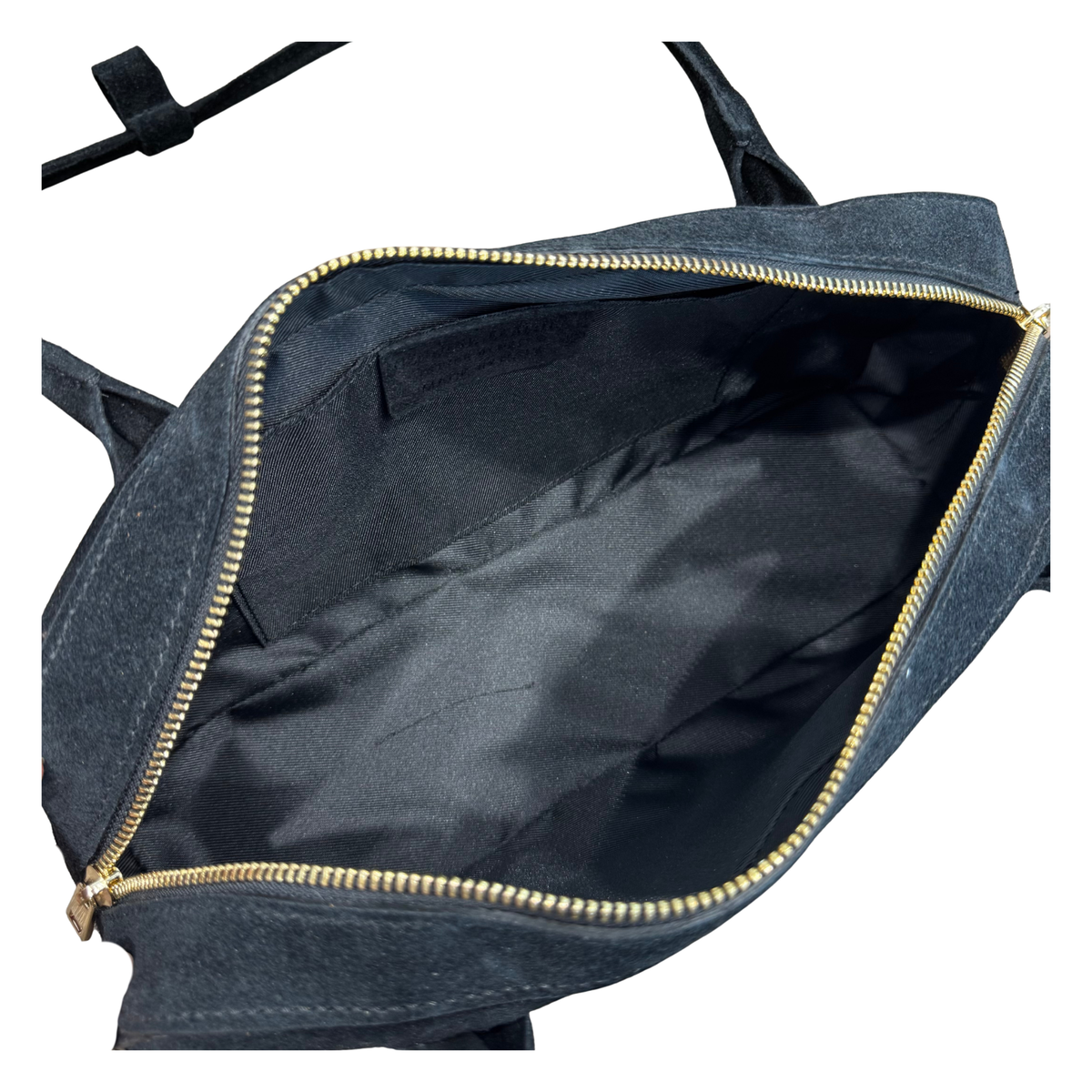 MINA - BLACK SUEDE SHOULDER BAG