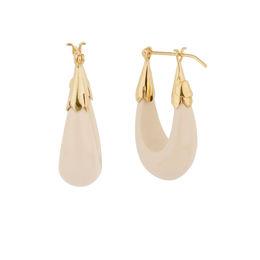 ECUME SMALL ACETATE EARRINGS - IVORY