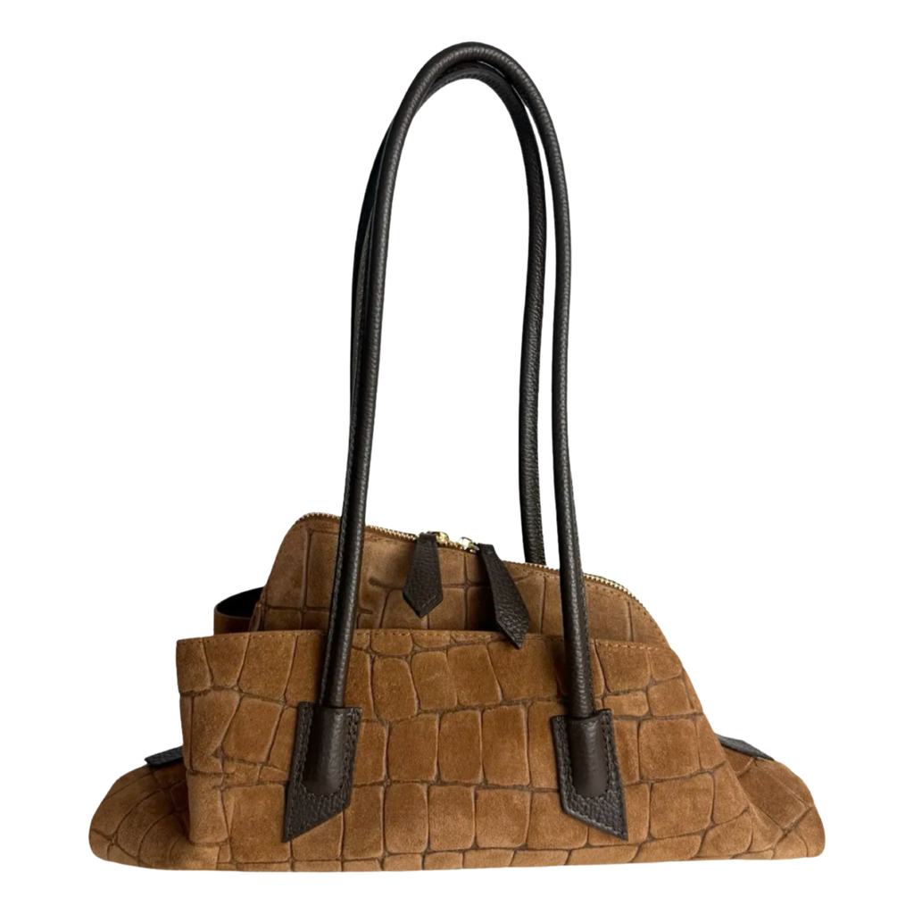 SMALL BROWN SUEDE BAG