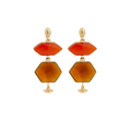 SILENZA EARRINGS - RED & YELLOW CALCITE