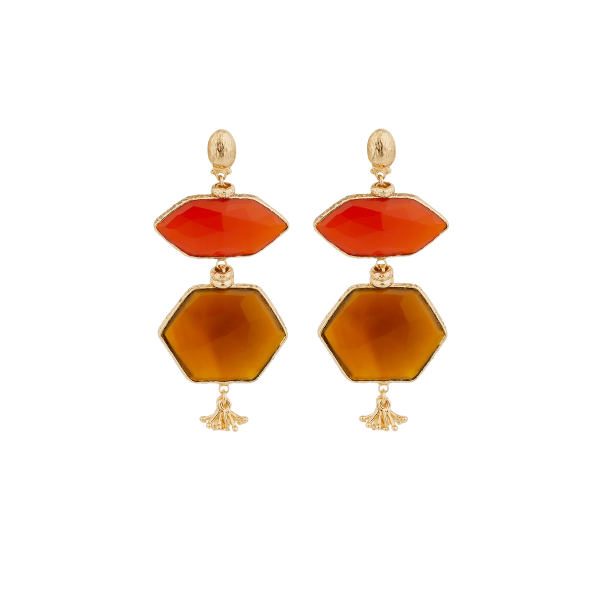 SILENZA EARRINGS - RED & YELLOW CALCITE