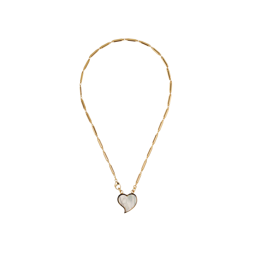 MIRAGE HEART NECKLASE SMALL WHITE MOTHER PEARL