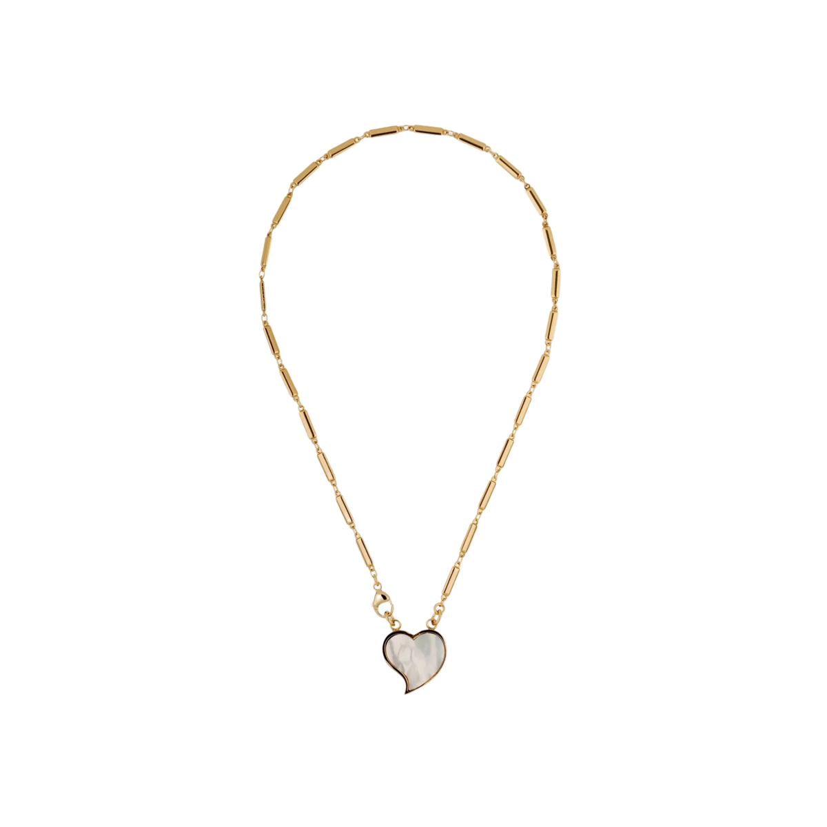 MIRAGE HEART NECKLASE SMALL WHITE MOTHER PEARL