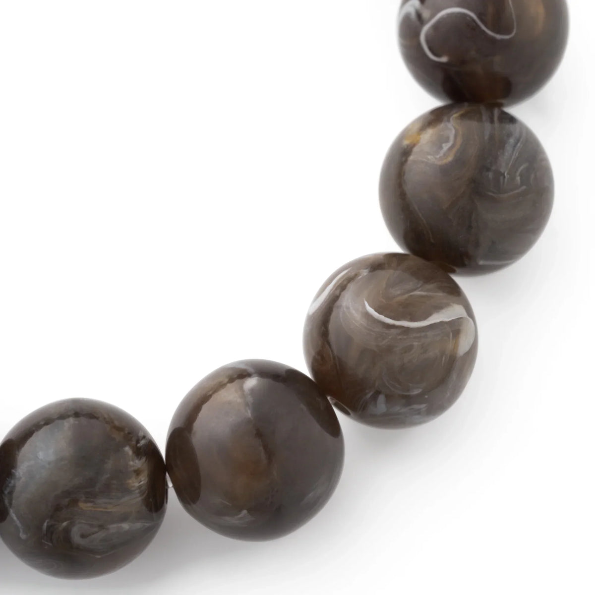MINI BEADS FLEX BRACELET DARK BROWN MARBLE