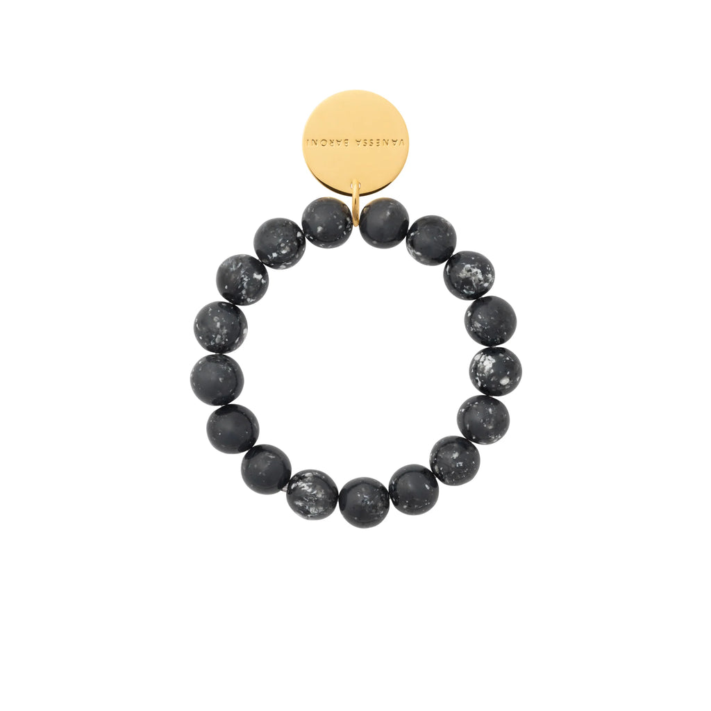 MINI BEADS FLEX BRACELET BLACK MARBLE