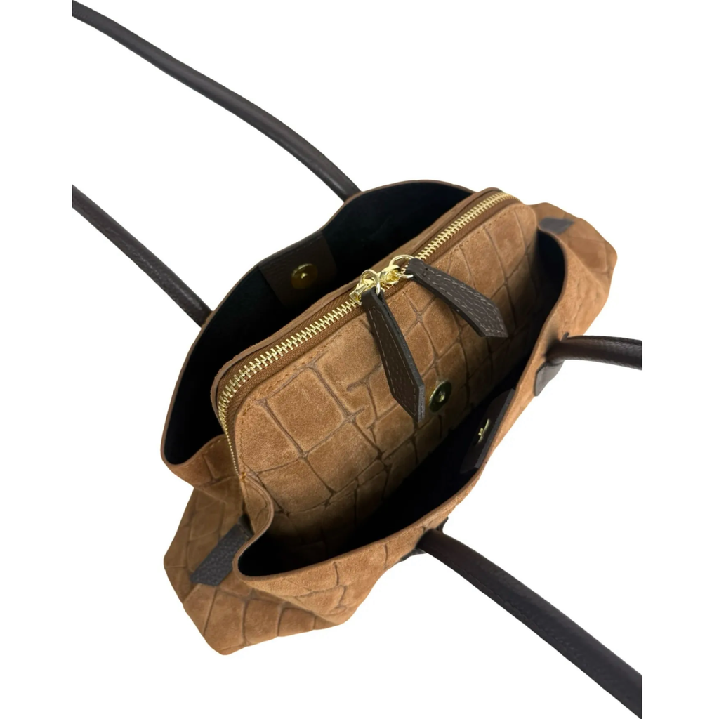 SMALL BROWN SUEDE BAG