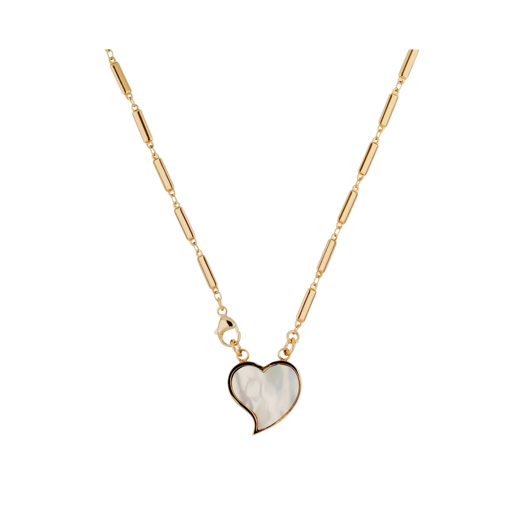 MIRAGE HEART NECKLASE SMALL WHITE MOTHER PEARL