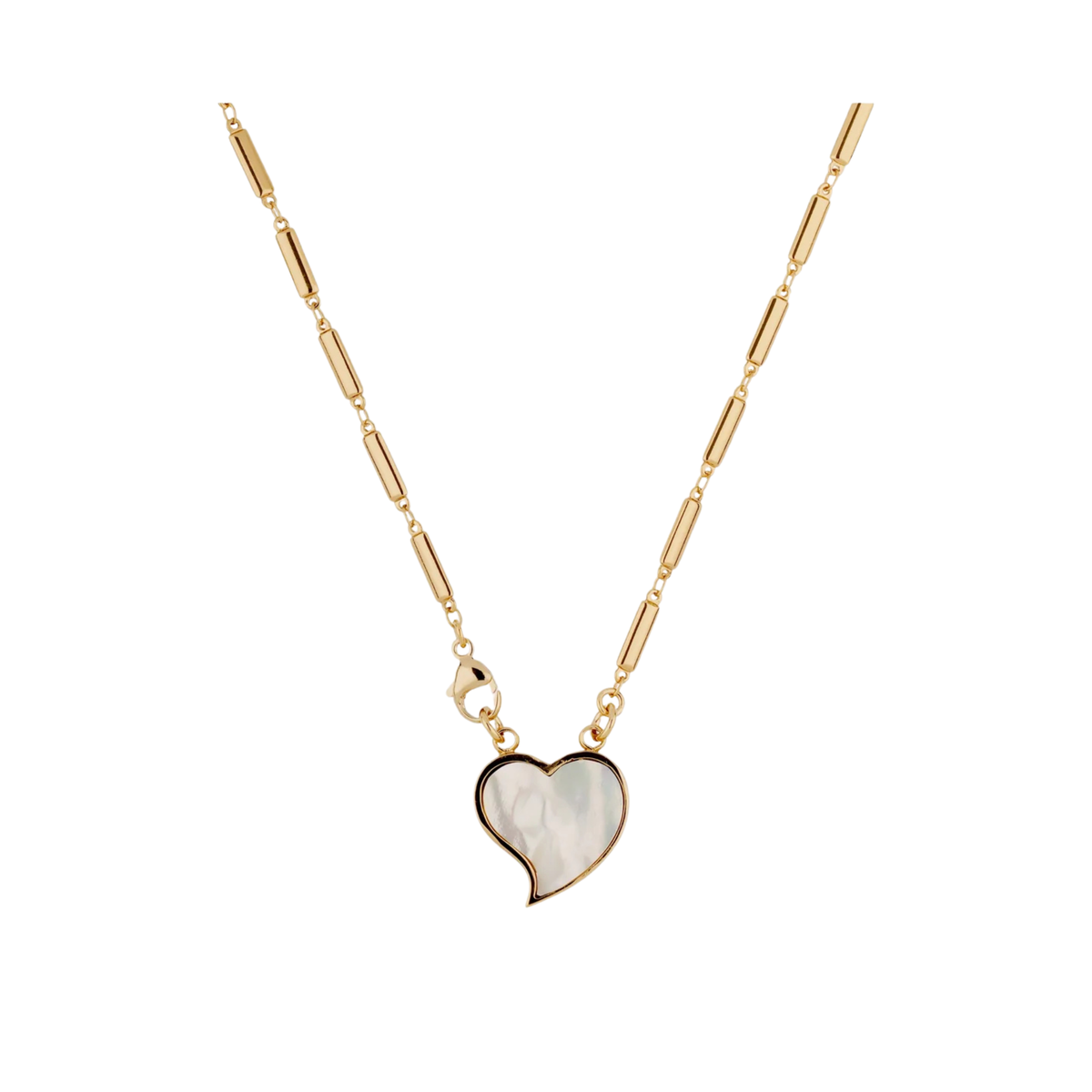 MIRAGE HEART NECKLASE SMALL WHITE MOTHER PEARL