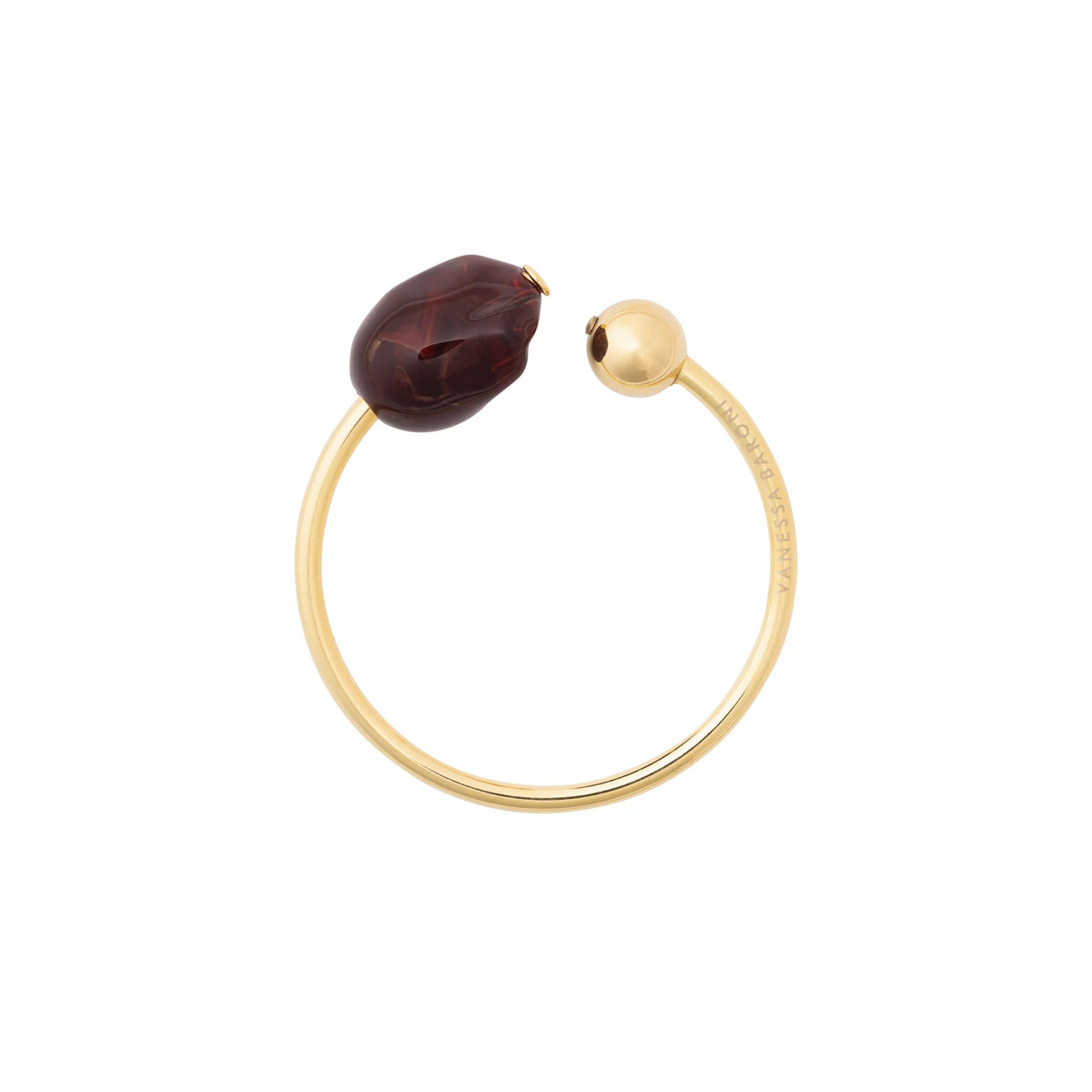 PEARL BANGLE BORDEAUX MARBLE