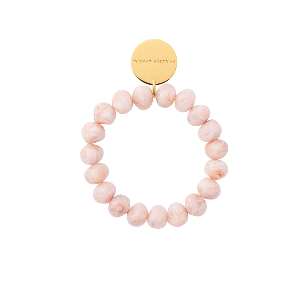 MINI STONE FLEX BRACELET IVORY ROSE MARBLE