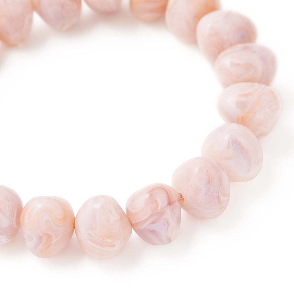 MINI STONE FLEX BRACELET IVORY ROSE MARBLE