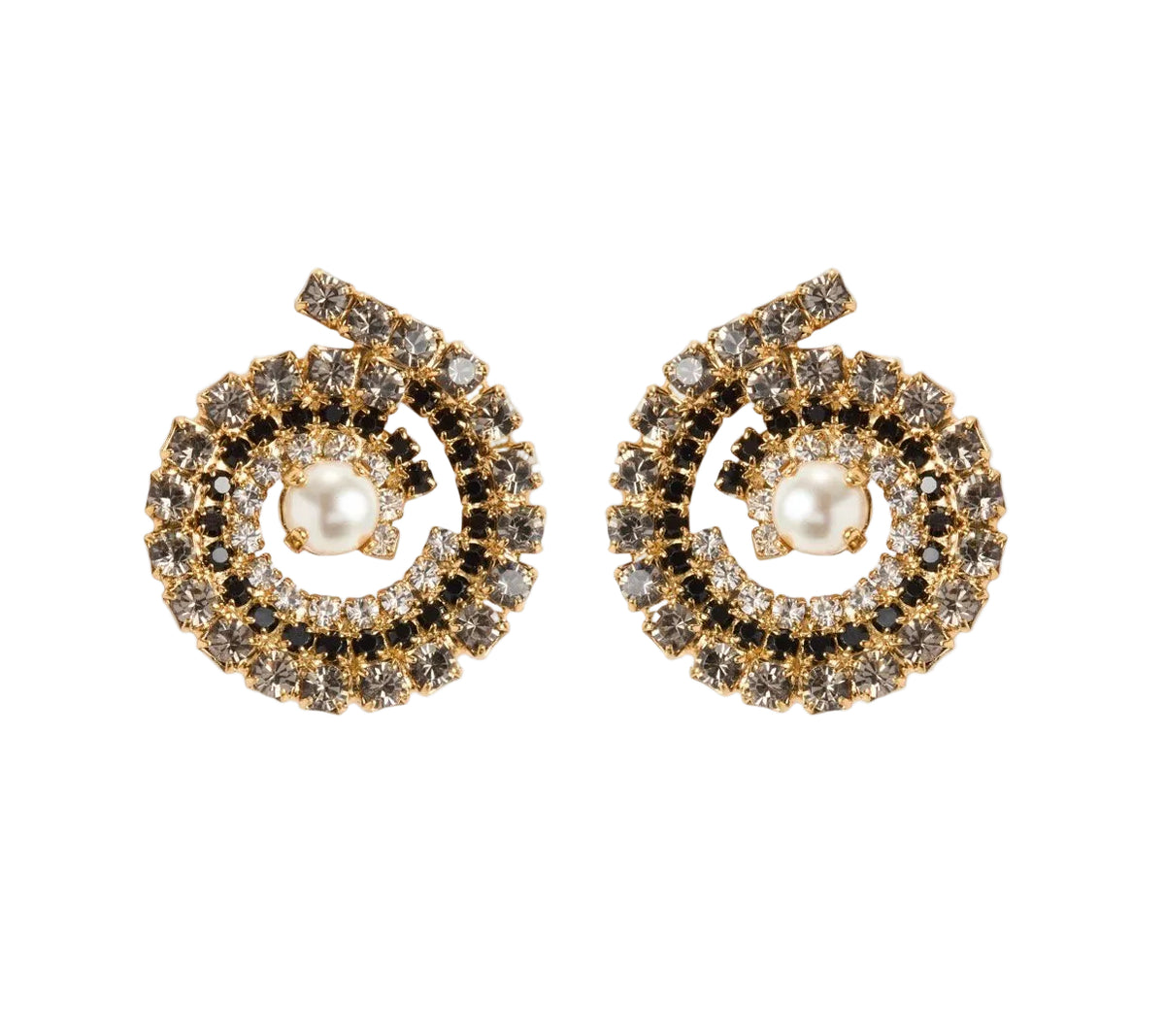 MINI ZIA EARRINGS GOLD-JET