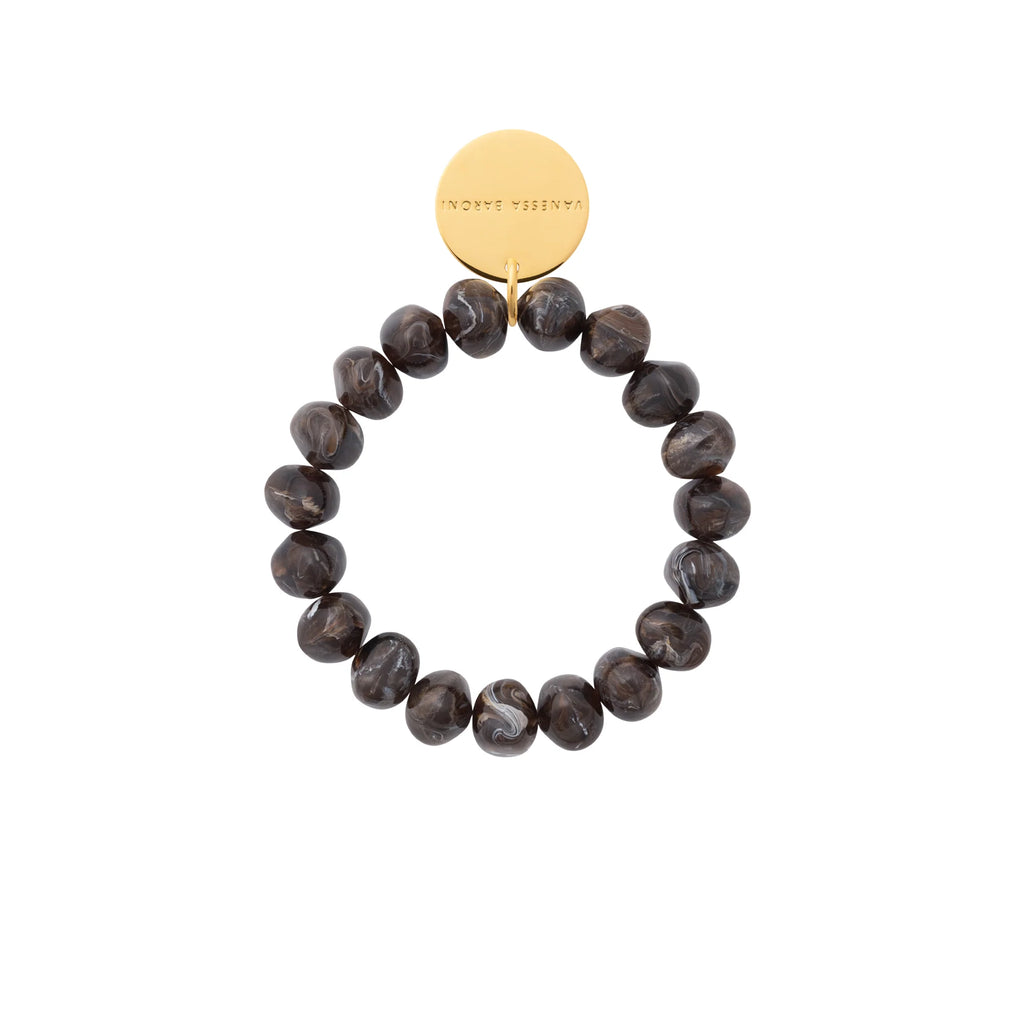 MINI STONE FLEX BRACELET DARK BROWN MARBLE