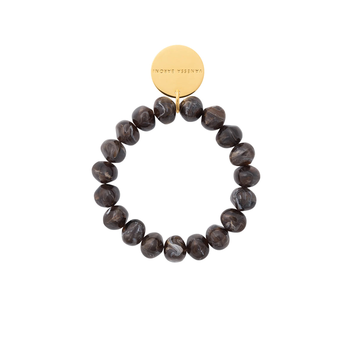 MINI STONE FLEX BRACELET DARK BROWN MARBLE