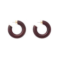 CLASSIC CREOLE EARRING BORDEAUX MARBLE