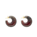 MOON EARRING IKAT MARBLE