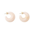 MOON EARRING LATTE MARBLE