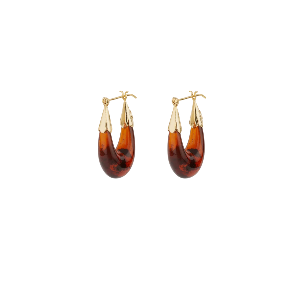 ECUME SMALL ACETATE EARRINGS - TORTOISE