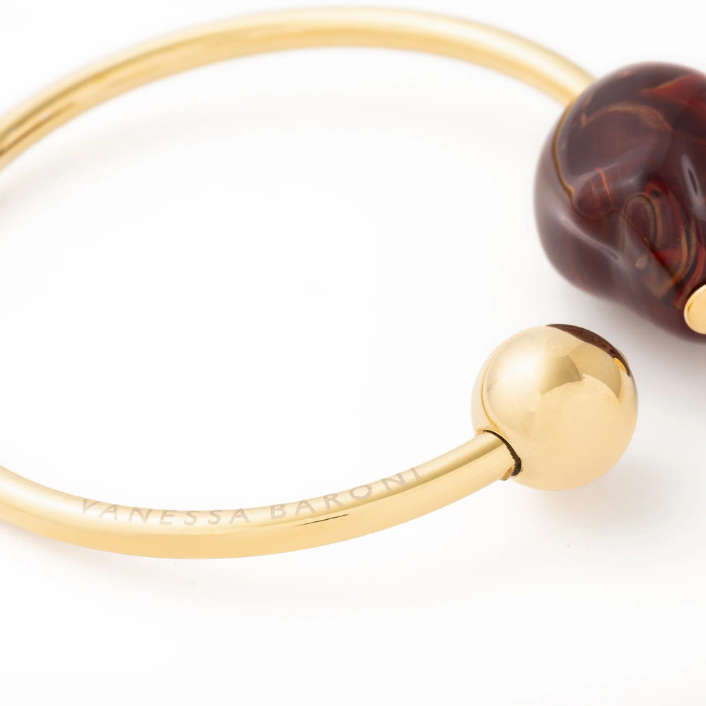 PEARL BANGLE BORDEAUX MARBLE