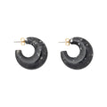 MOON EARRING BLACK MARBLE