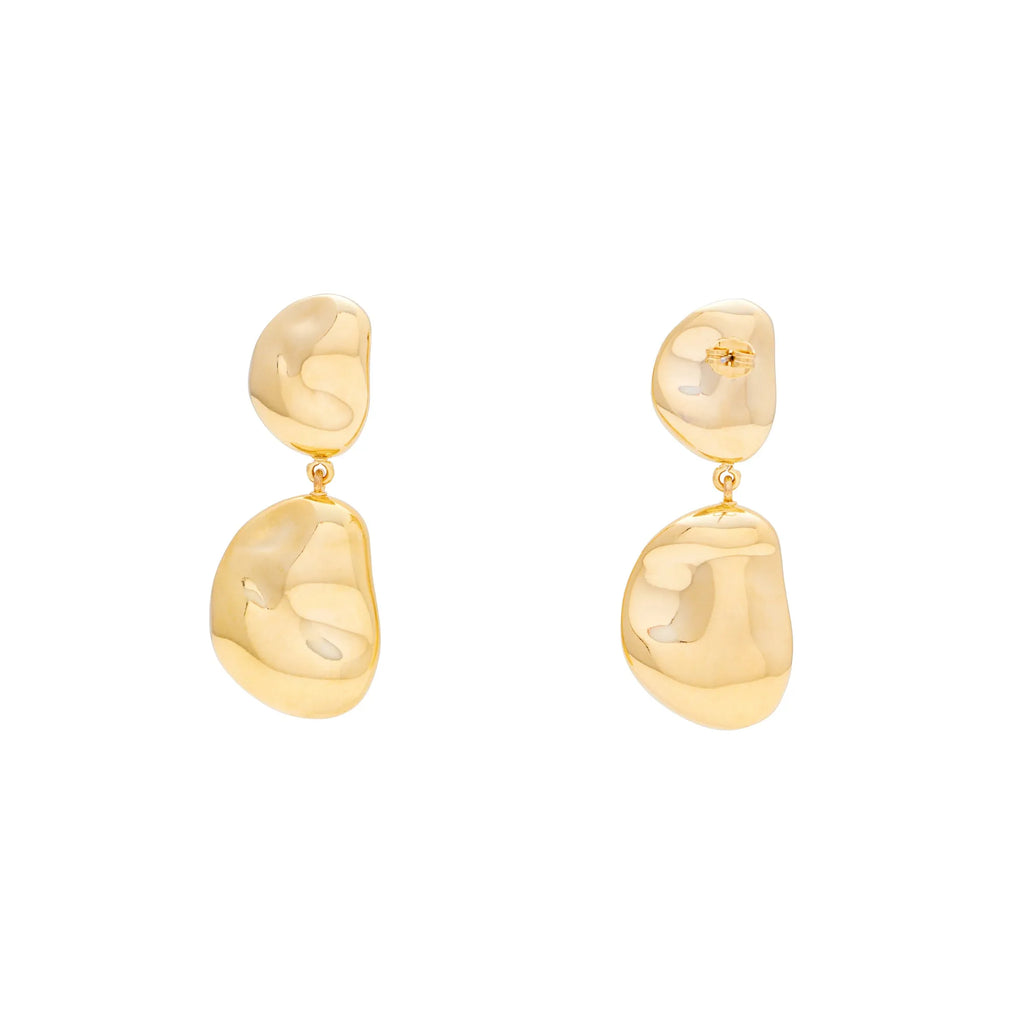 DOUBLE NUGGET EARRING GOLD