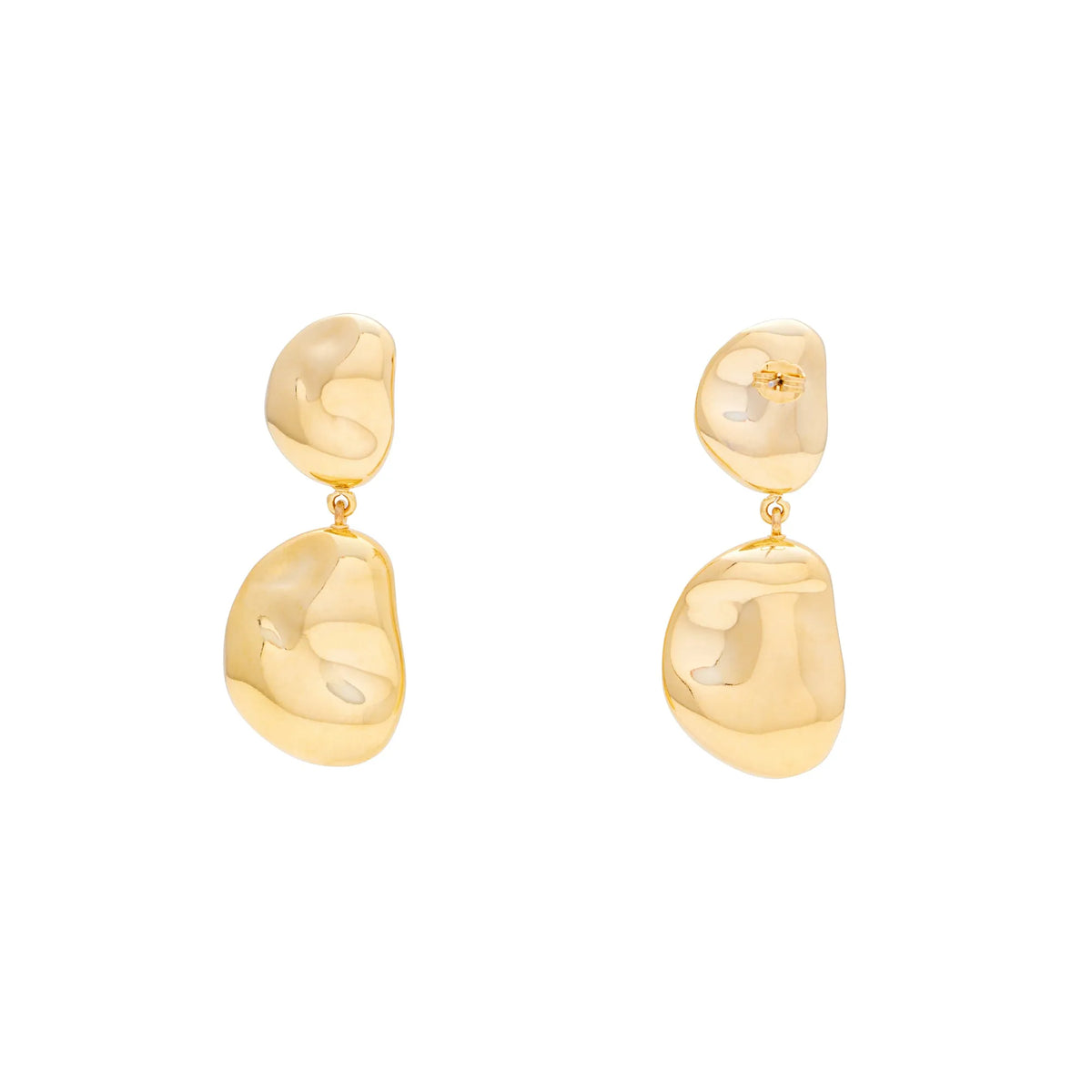 DOUBLE NUGGET EARRING GOLD