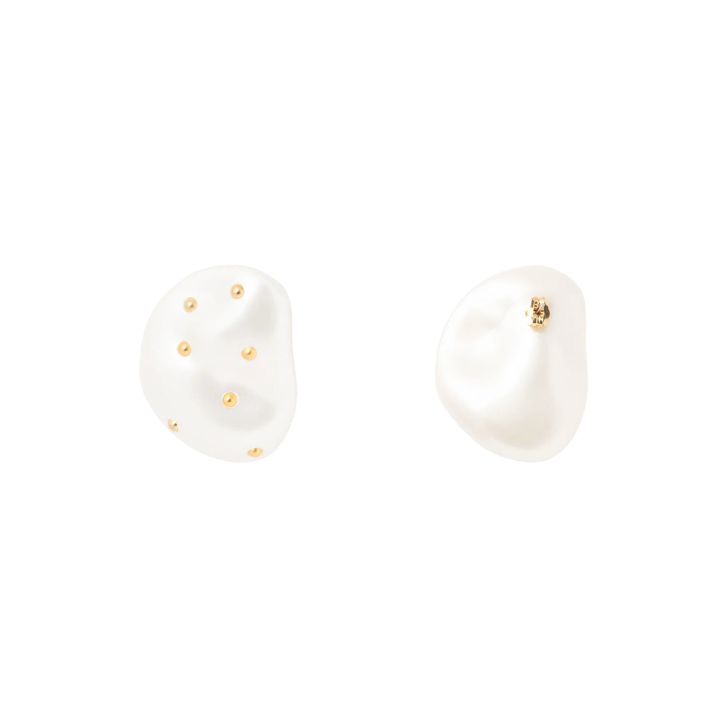 NUGGET STUD PEARL EARRING PEARL