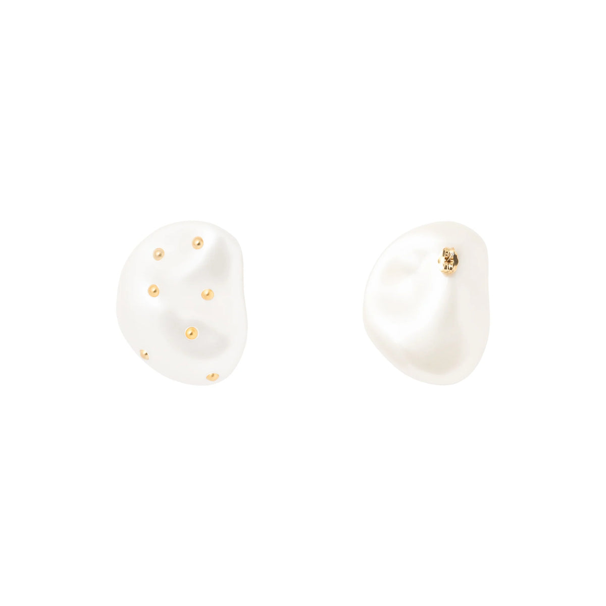NUGGET STUD PEARL EARRING PEARL