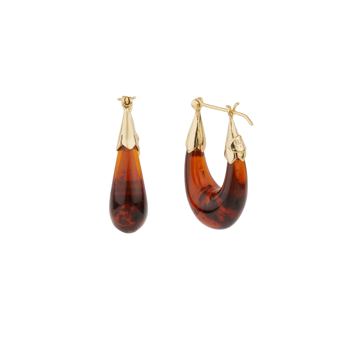 ECUME SMALL ACETATE EARRINGS - TORTOISE