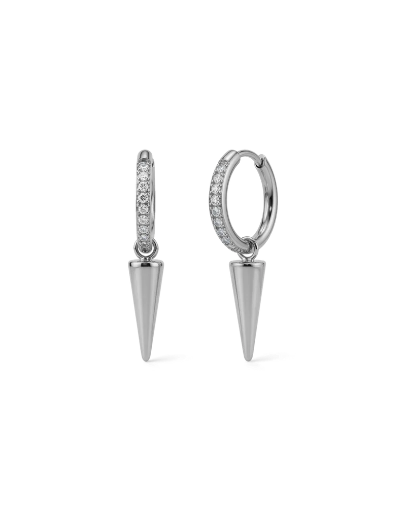 Peak hoop earrings - silver