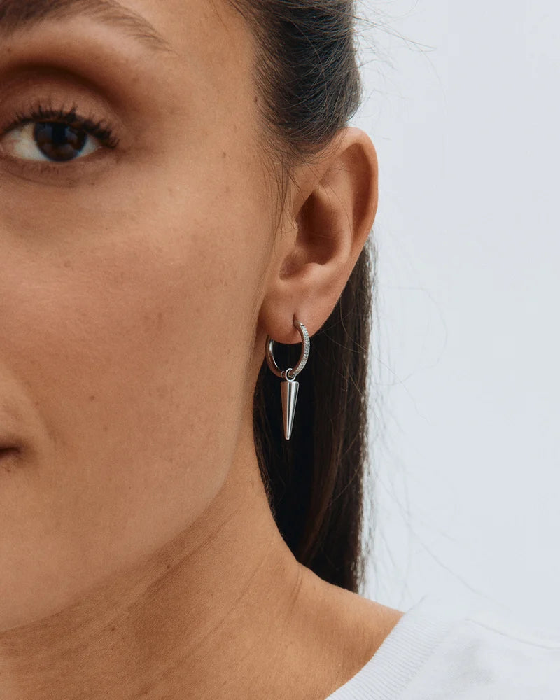 Peak hoop earrings - silver