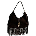 WILLOW - DARK BROWN FRINGE SHOULDER BAG