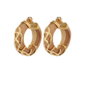 ABALONE HOOP EARRINGS - WOOD