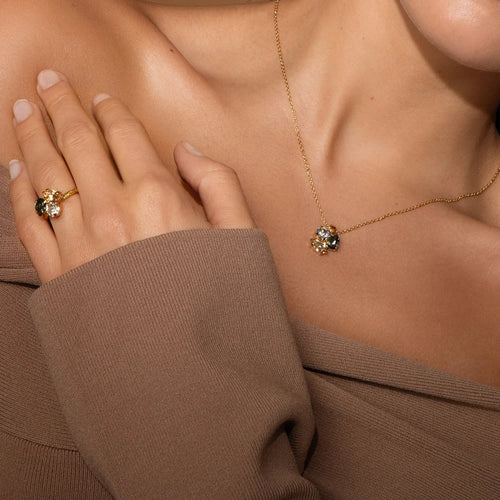 ANA NECKLACE GOLD-BLACK GOLDEN COMBO