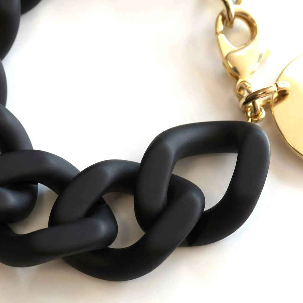 FLAT CHAIN BRACELET MATT BLACK