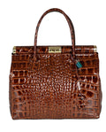 THE CHLOE - CROC TOTE - LIGHT BROWN