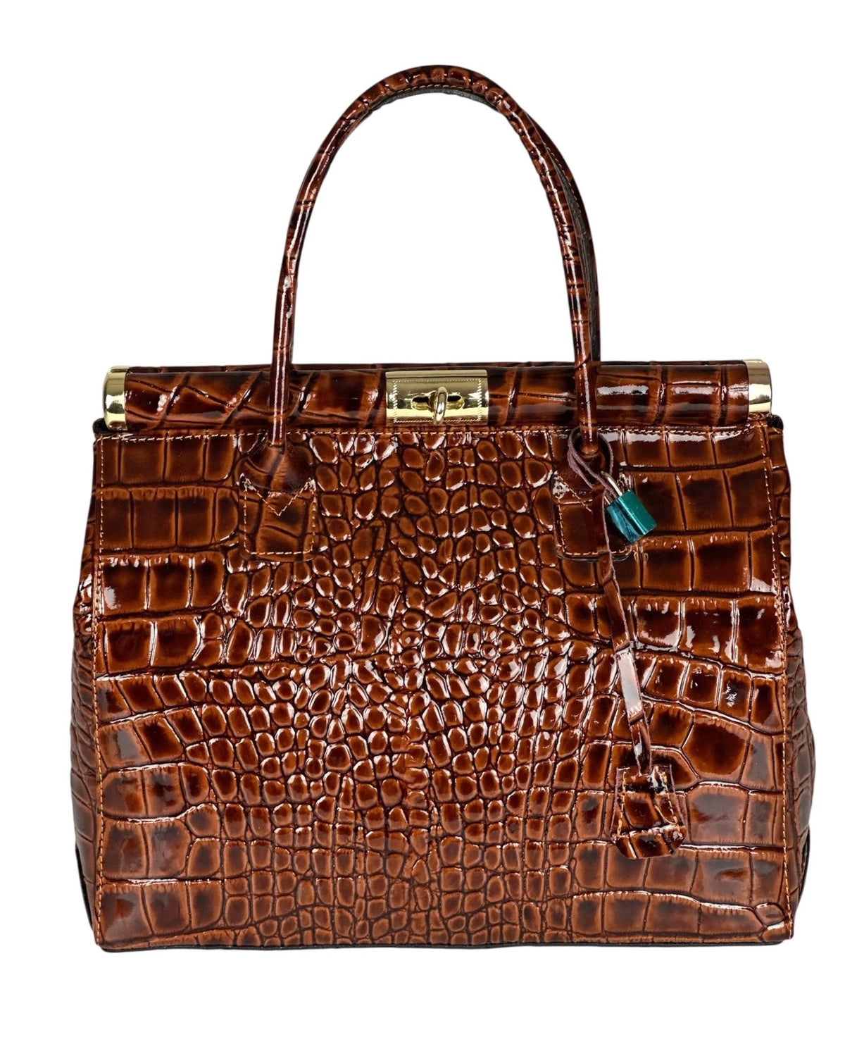 THE CHLOE - CROC TOTE - LIGHT BROWN