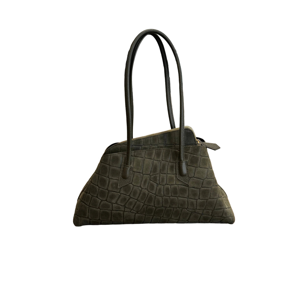 DARK GREEN SUEDE BAG