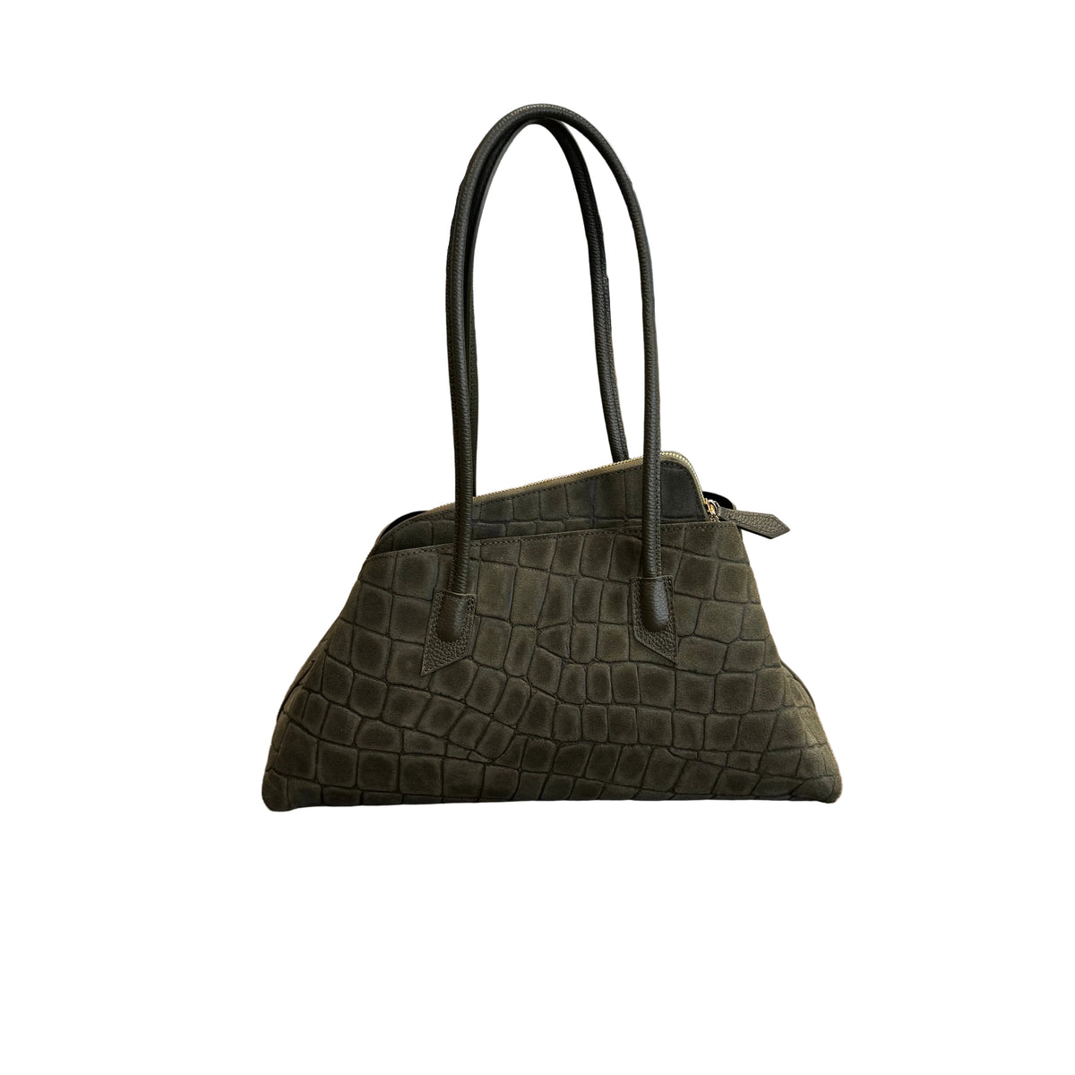 DARK GREEN SUEDE BAG
