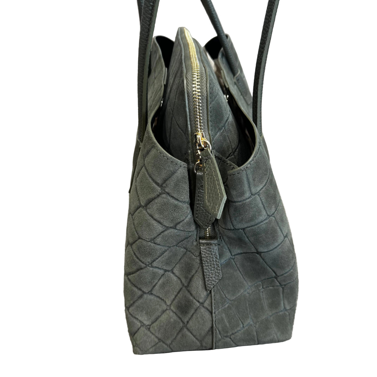 DARK GREEN SUEDE BAG